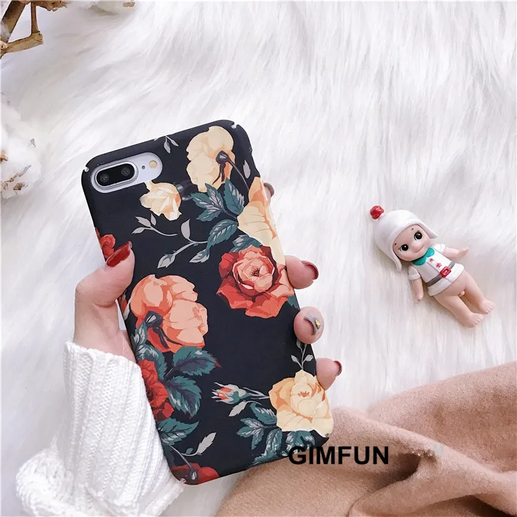 5 GIMFUN Роскошный Ретро чехол для телефона с цветочным рисунком для Iphone 11 Pro Max жесткий пластиковый чехол для IPhone Xr X Xsmax 7 8 6 Plus - Цвет: 5