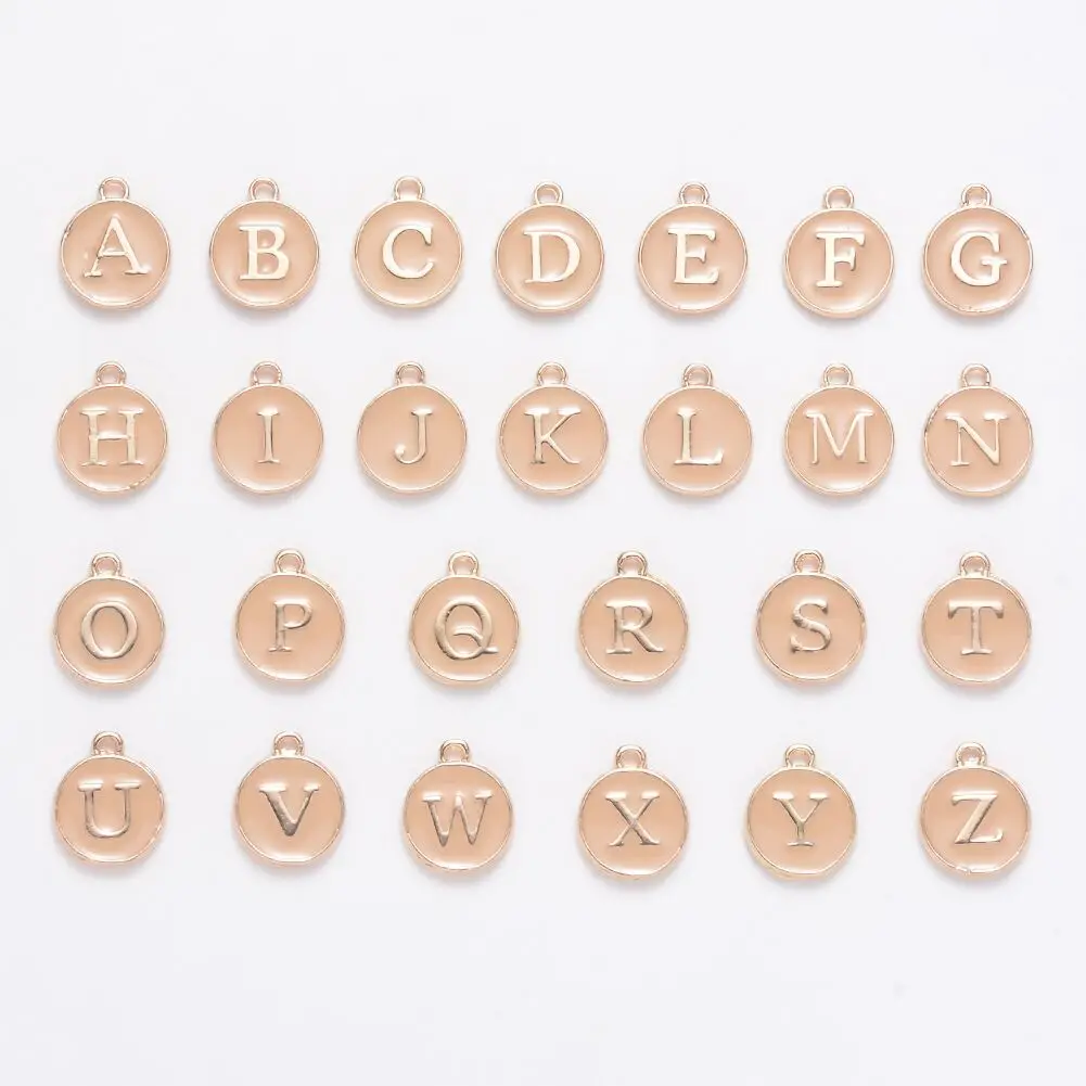 

26pcs A-Z Alphabet Letter Double Face Enamel Charms Pendant For Jewelry Making Handmade Craft DIY Bracelet Accessories Wholesale