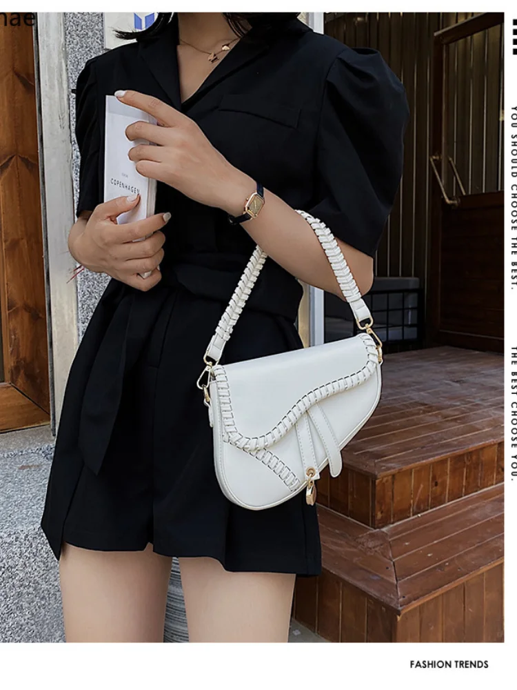 

2021 Fashion New Women Saddle Bag Trend Luxury PU Leather Female Shoulder Bag Brand Designer Handbags Small Purse Messenger Bags