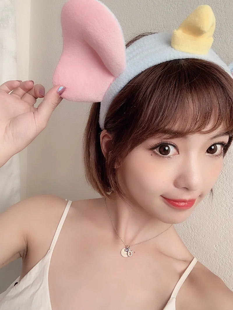 Милые большие уши слон Дамбо Плюшевые игрушки Kawaii девушки повязка для волос мыть