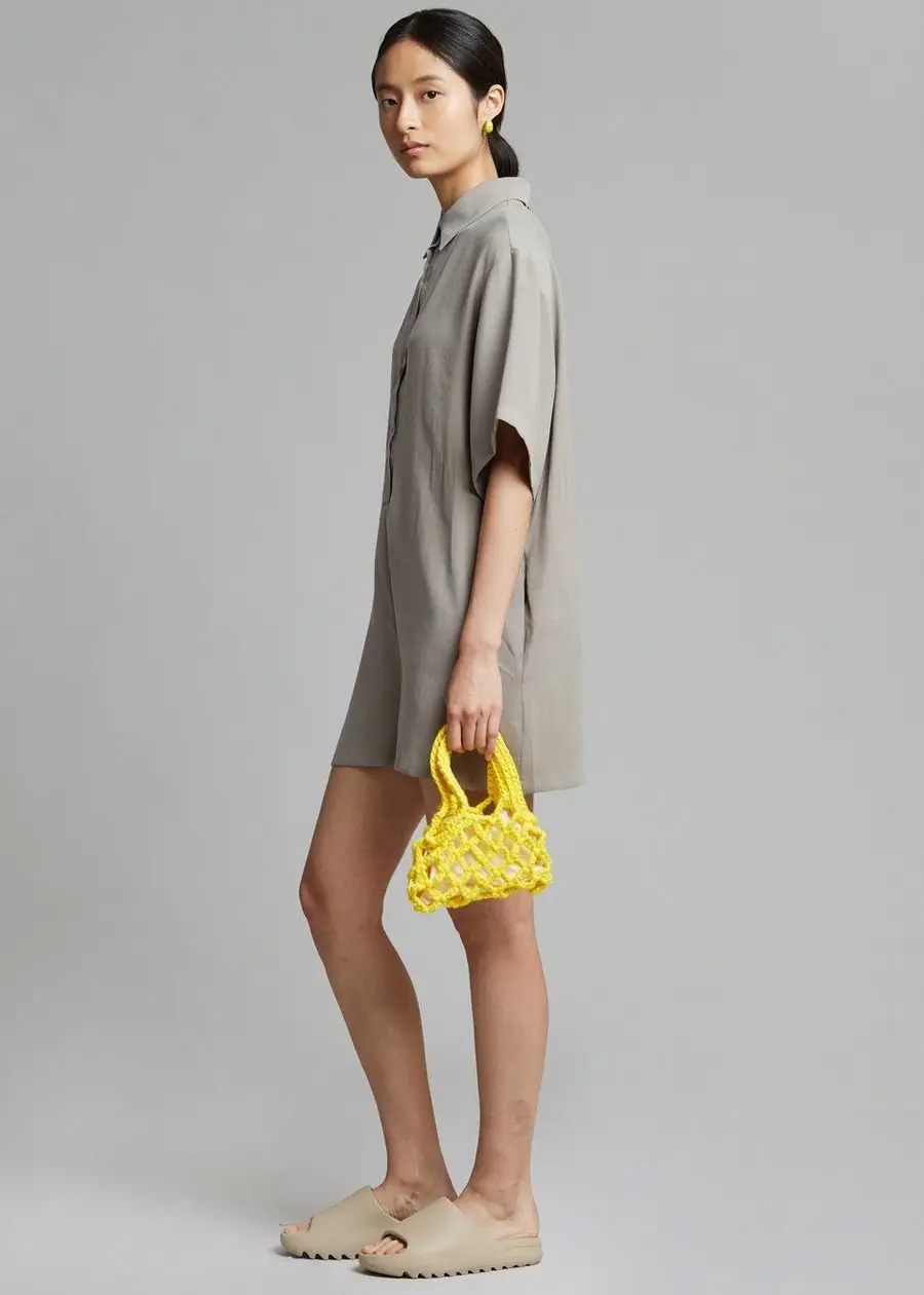 Женская плетеная Сумка-тоут цвет зеленый/желтый/фиолетовый |