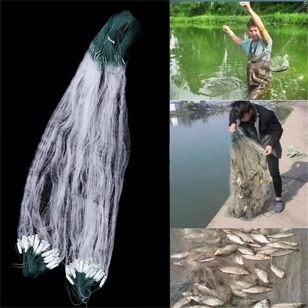 

Practical Single Layer White Dip Cage Crawfish Fishing Net Shrimp Cage Folding Fishnet Fish Line Fishing Cage Durable