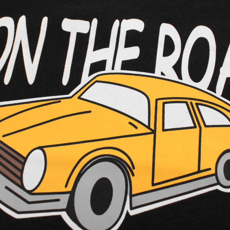 Camiseta de algod&oacute;n con estampado de dibujos animados para ni&ntilde;os, ropa de Oto&ntilde;o de 2 a 9 a&ntilde;os con estampado de astronauta y coche-3