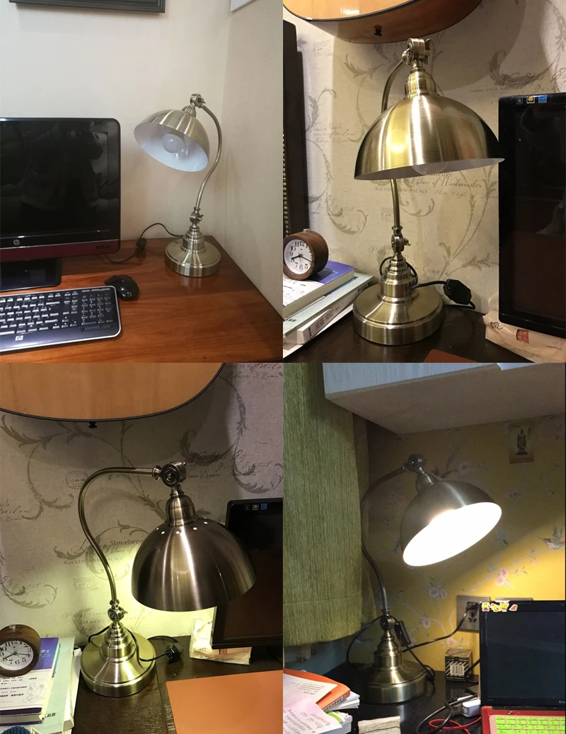 Современная настольная лампа из Золотого Металла для кабинета спальни luminaria de mesa