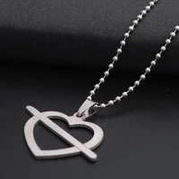 5 stainless steel love at first sight symbol love heart arrow necklace heart shape love cupid hollow heart shaped charm jewelry
