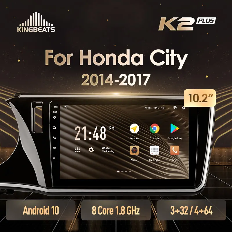 KingBeats штатное головное устройство For Honda City 2014 2017 GPS Android 10 автомагнитола на андроид