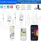 Светодиодная лента Tuya Smart Life APP DC5V-24V Wifi DWCCTRGBRGBWWRGBCCT, беспроводной пульт дистанционного управления, работает с Alexa Google Home