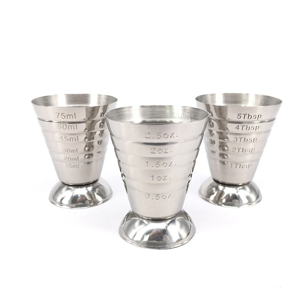 

100 Pcs Stainless Steel Measure Cup Cocktail Jigger Drink Mixer 2.5oz 5Tbsp 75ml for Liquid or Dry Mini Espresso Shot Glass K1