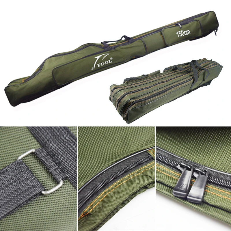 Складная сумка для рыбалки большая емкость холщовая удочка чехол портативная