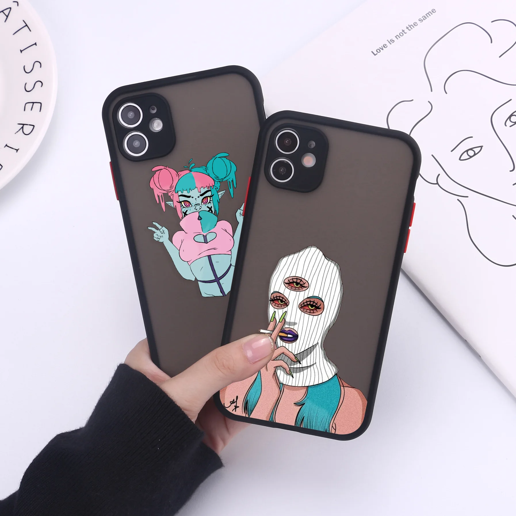 

Funny Aesthetics Alien Space Phone Case for iPhone 12 Pro Max Mini 11 Pro X XS Max XR 8 7 6 6s Plus Hard Matte Back Cover