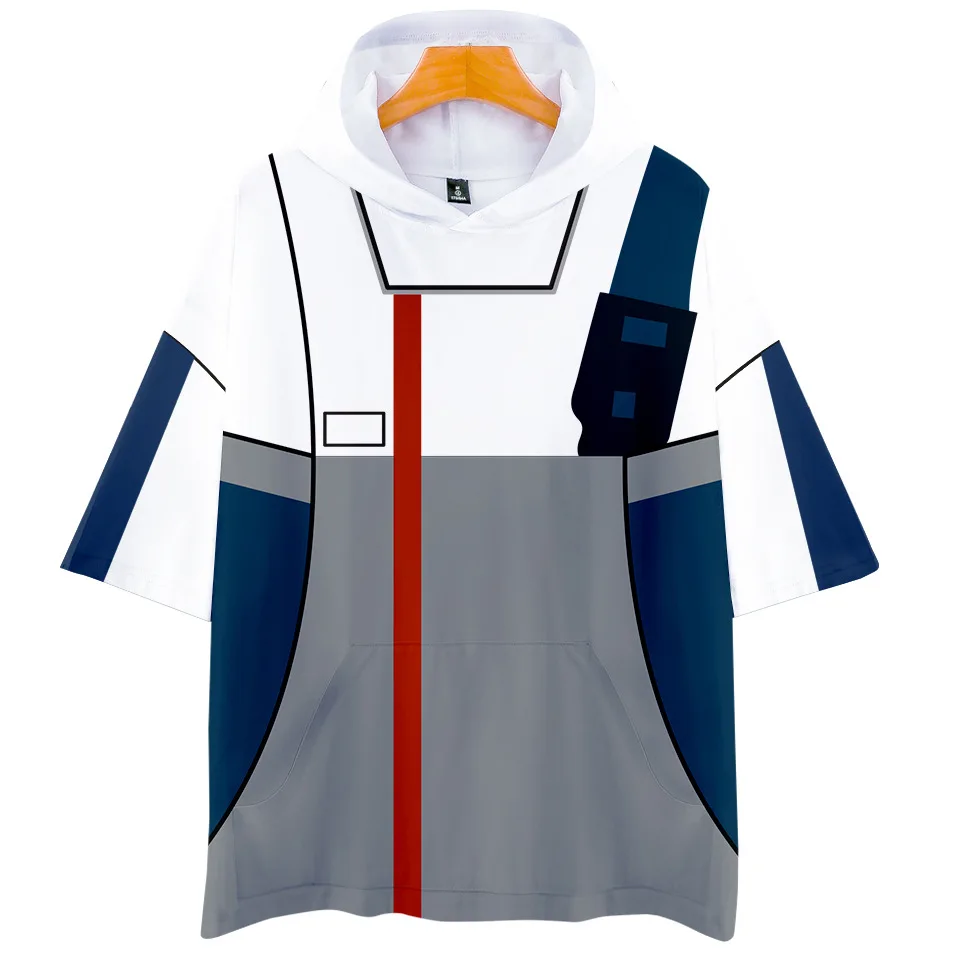 Аниме мобильный костюм Gundam Толстовка Футболка короткая рубашка футболка Косплей