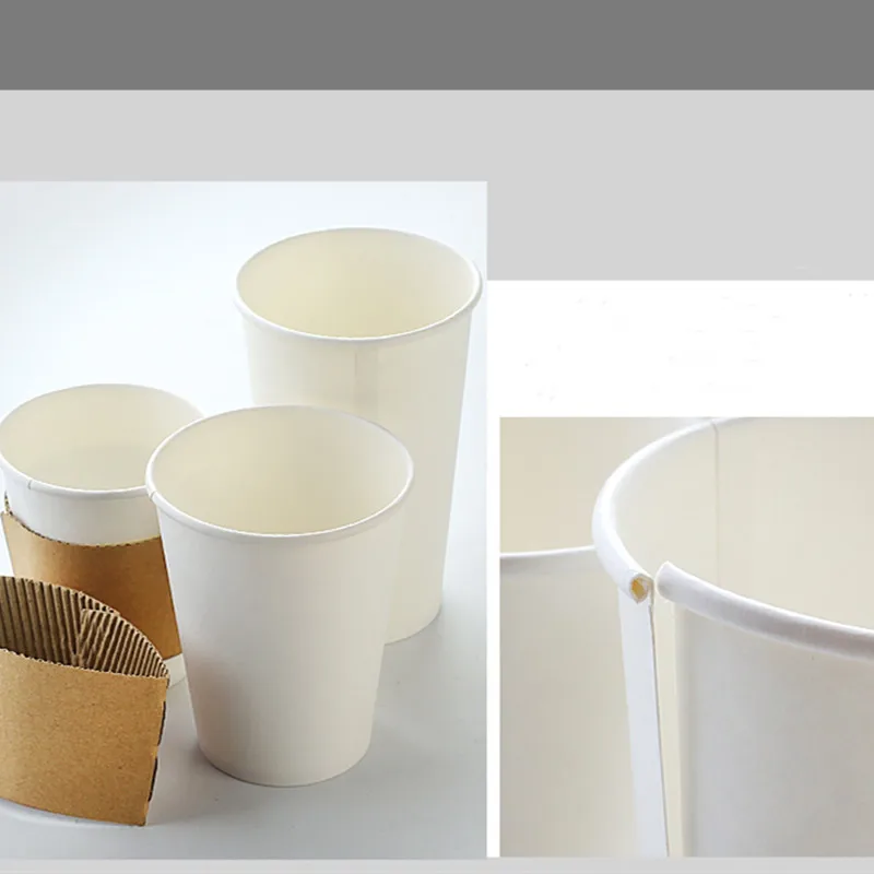 Бумажная кофейная чашка 25 шт. одноразовая бумажная с крышкой упаковка для