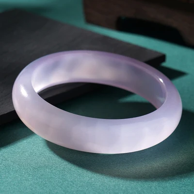 

Браслет из натурального агата халцедона светло-фиолетовый 54-62 мм, Элегантные украшения для принцессы, подарок для мамы и девушки...