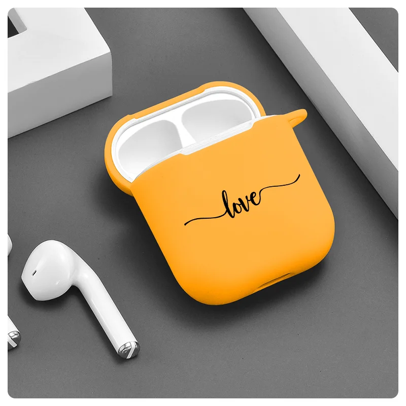 Чехол для беспроводной гарнитуры Apple Airpods Мягкий защитный чехол с милым сердечком