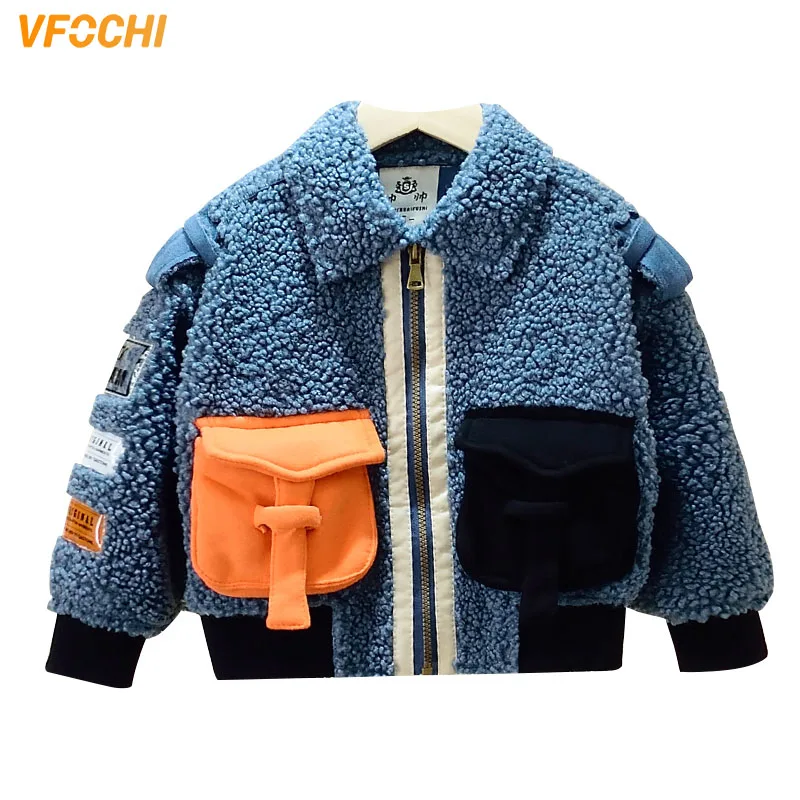 VFOCHI 2021 Новое шерстяное пальто для мальчиков модная куртка осень зима теплая