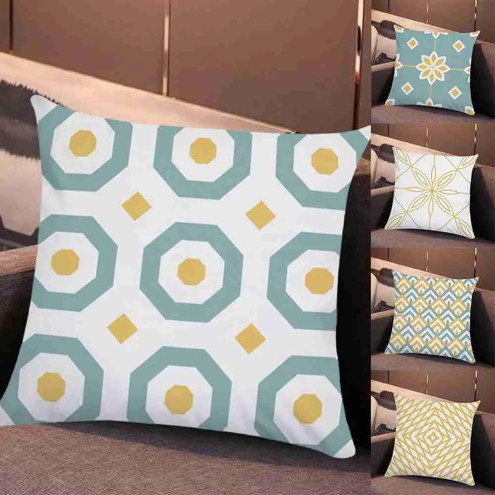 

Cushion Cover Simple Geometric Striped Plaid Printing Pillowcase Soft Pillow Case Hotel Office Car Home Garden Throw Pillows
