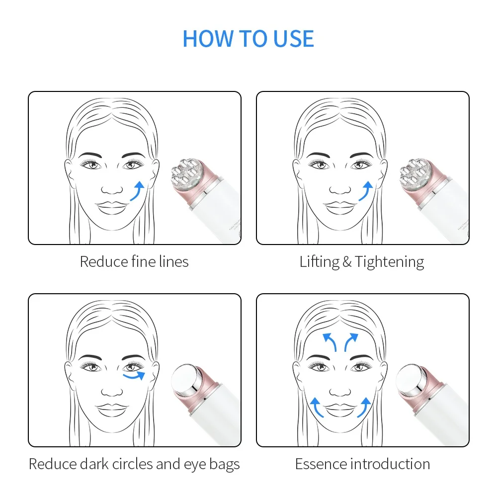 

Electric Vibration Eye Face Massage Anti Wrinkle Removal Photon Therapy Facial Skin Tightening Device Mini EMS Eye Massager