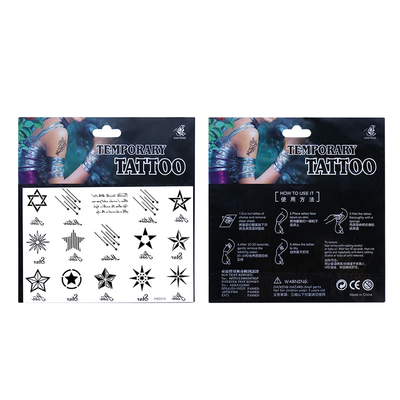 Модная обувь с цветочным узором и любые 5 шт./лот татуировки водонепроницаемый