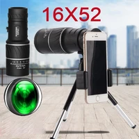 dual focus telescope night vision monocular 16x52 military zoom optical spyglass monocle for hunting spotting scope