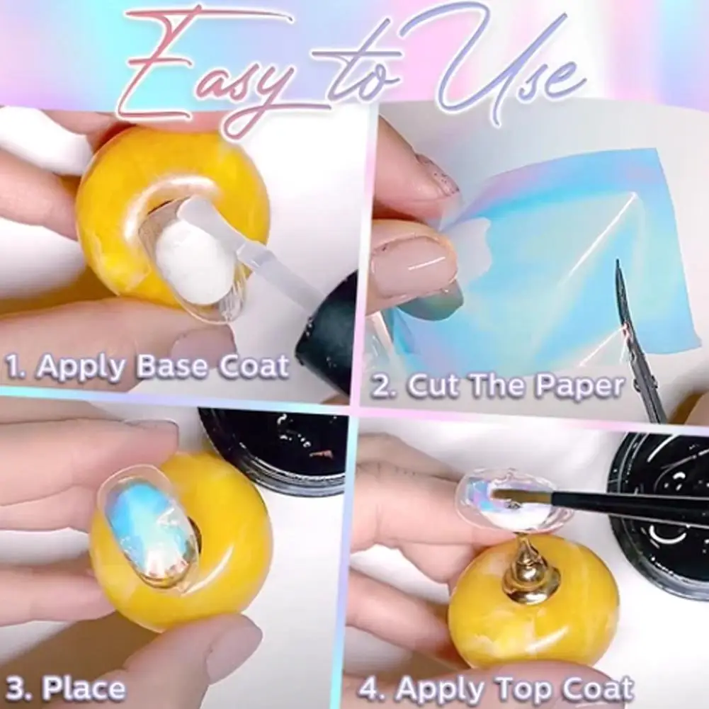 

Nail Art Aurora Ice Cube Cellophane Large Colorful Nail DIY Decoration Candy Paper Jewelry Paper Transfer 10pcs J2T9