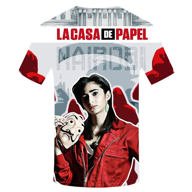 Movie Money Heist The House of Papel Футболка мужская забавная футболка с 3D принтом из Берлина мужская одежда летние топы футболки