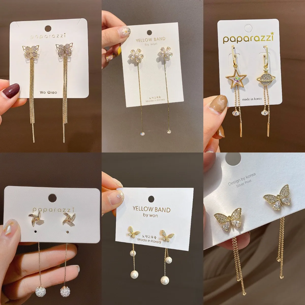 

Butterfly Earrings 2022 New Trendy Moon Flower Star Bowknot Heart Love Tassel Drop Earrings For Women Girls Sweet Jewelry Gift