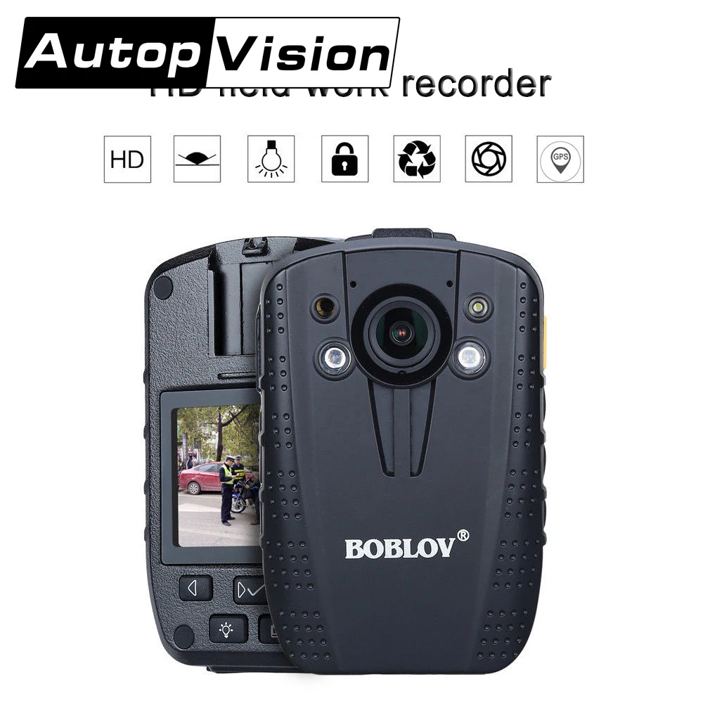 للبيع 16GB شرطي الجسم يرتديها الكاميرا موقف GPS HD 1296P العمل الميداني مسجل 2 بوصة شاشة لبس كاميرا للرؤية الليلية DVR