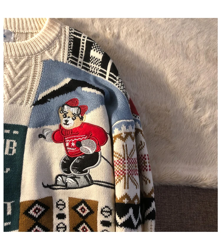 

Christmas Jumper Korean Loose Knitted Sweater Plus Size Clothing O-neck Long Sleeve 2020 Oversize Top Couples Casual Pullovers