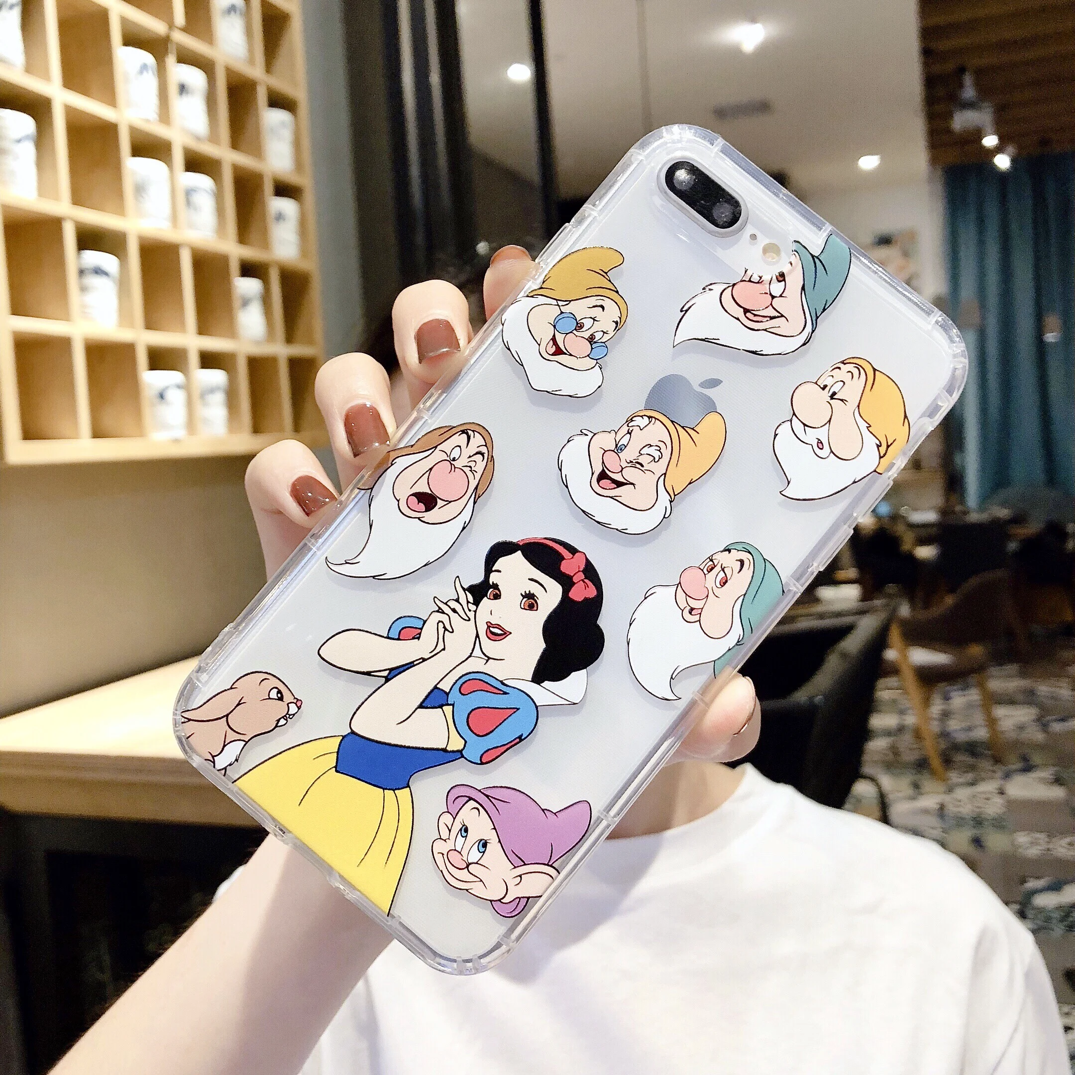 Ультратонкий Прозрачный чехол с милым мультяшным рисунком для iphone 8 7 6 6S Plus Coque