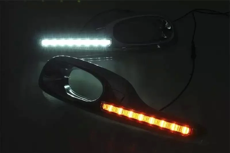 

eOsuns LED DRL daytime running light for HONDA 2011-2013 FIT Jazz Hybrid with dimmer function and yellow turn signals