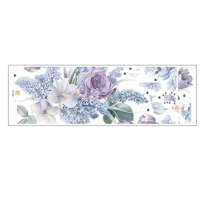 

New Removable Wall Sticker Purple PVC Mural Stickers Flower Fashion Wallpaper Living Room Bedroom Beauty Home Decoration