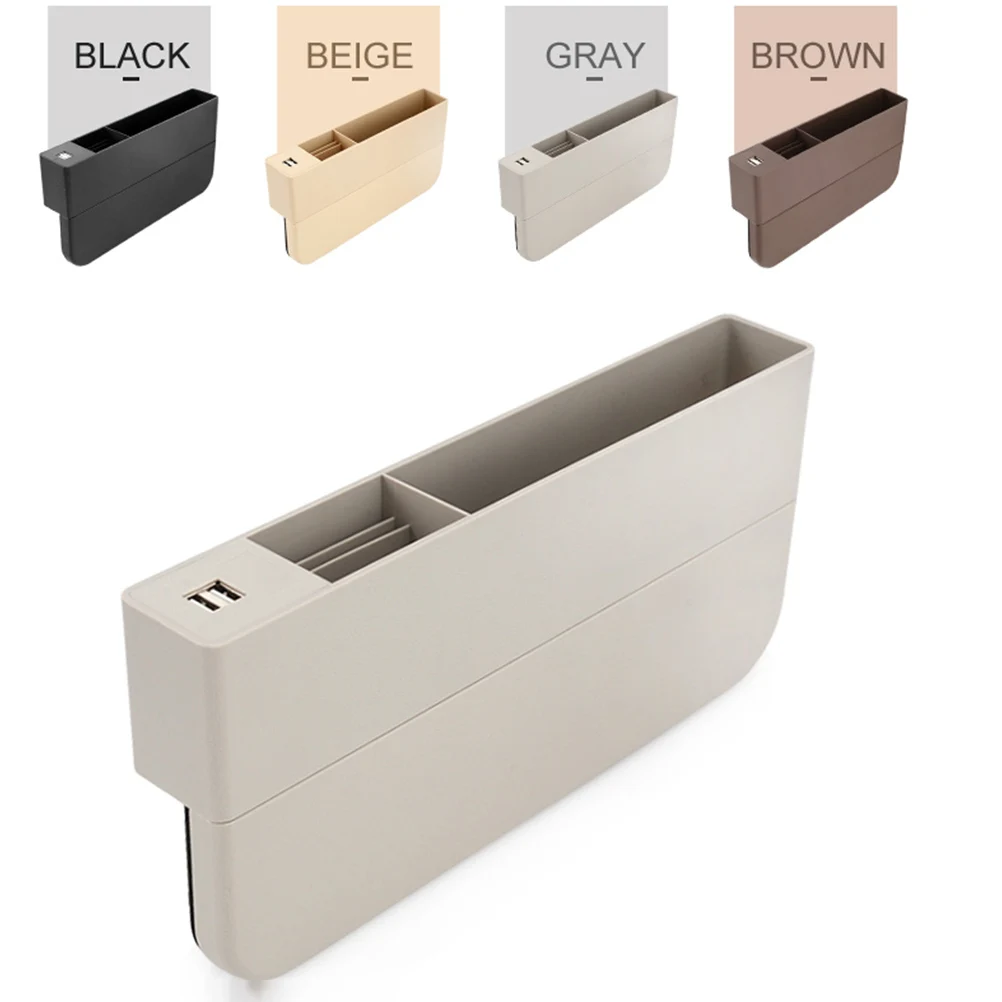 Двойной USB многофункциональный ящик для хранения автомобильный Органайзер