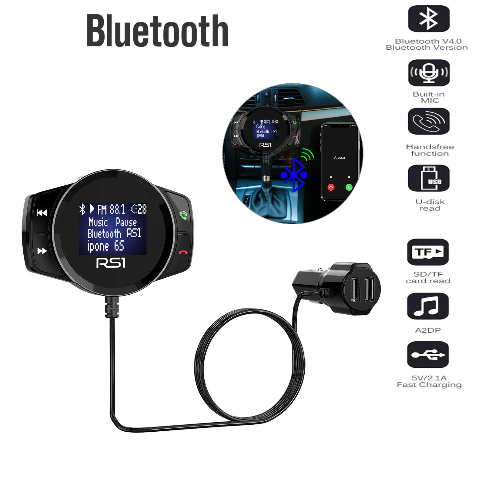 USB автомобильный комплект lcd SD FM передатчик MP3-плеер магнит громкой связи беспроводной Bluetooth