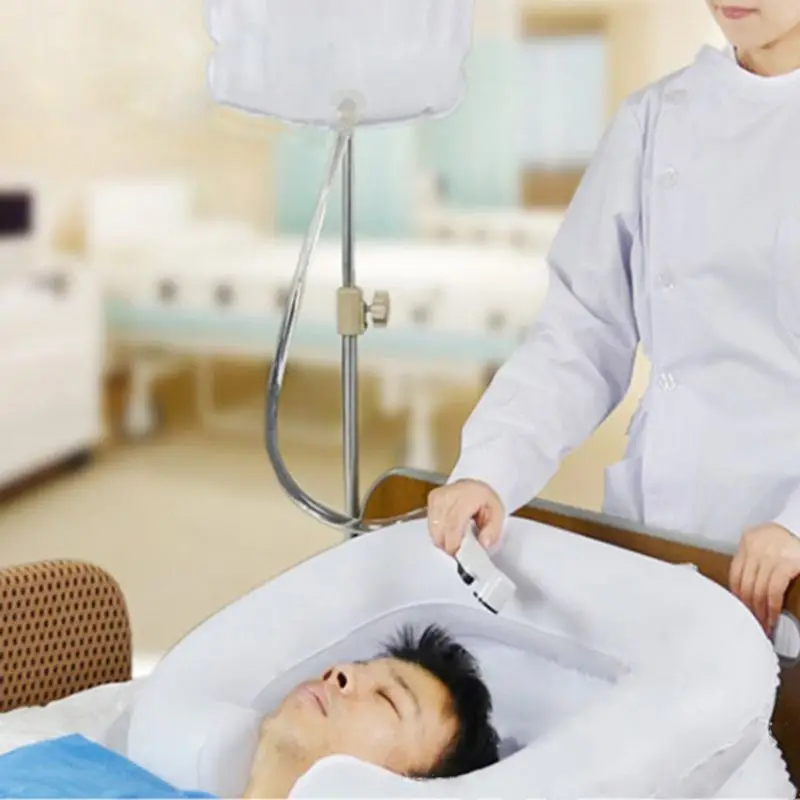 

Inflatable Shampoo Conditioner Basin Portable Elderly Care Hair Washing Basin with Drain Tube for Handicapped Disabled