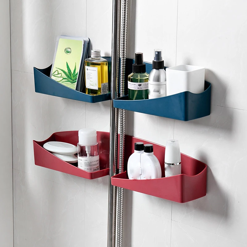 

Economical Bathroom Hole-Free Seamless Wall-Mounted Shelves Storage Rack Bathroom Suction Wall Storage Rack ds99