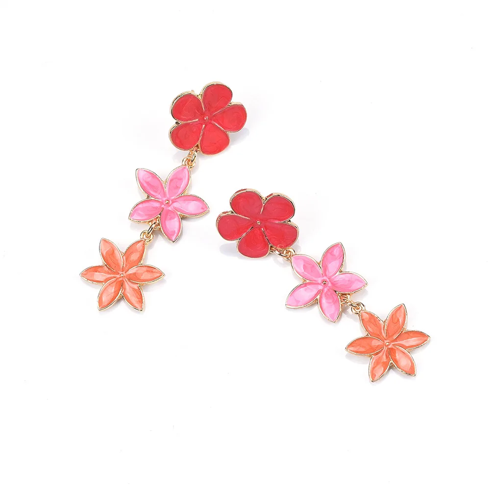 

BK New Fashion Oil drop Earrings Metal Alloy Flower Star Style Lovely Dangle Ear Drop Earring Woman Summer Jewelry Birthday Gift