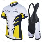 Новинка 2021, профессиональная велосипедная команда STRAVA с коротким рукавом, Мужская велосипедная Джерси, летние дышащие комплекты одежды для велоспорта