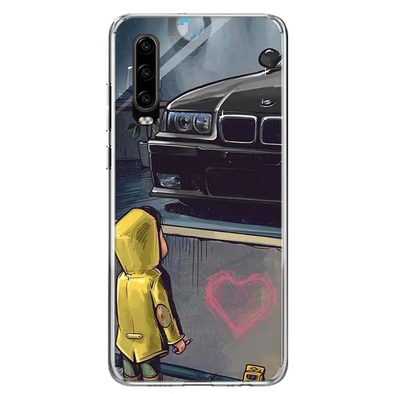 Boy See Sports Car Jdm Drift Phone Case For Huawei P30 P20 P10 P50 P40 Lite Mate 30 20 10 40 Pro Art Luxury Customized Cover