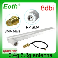 eoth 2 4g 5 8g antenna 8dbi sma female wlan wifi dual band router tp link antena ipex 1 sma male pigtail extension cable
