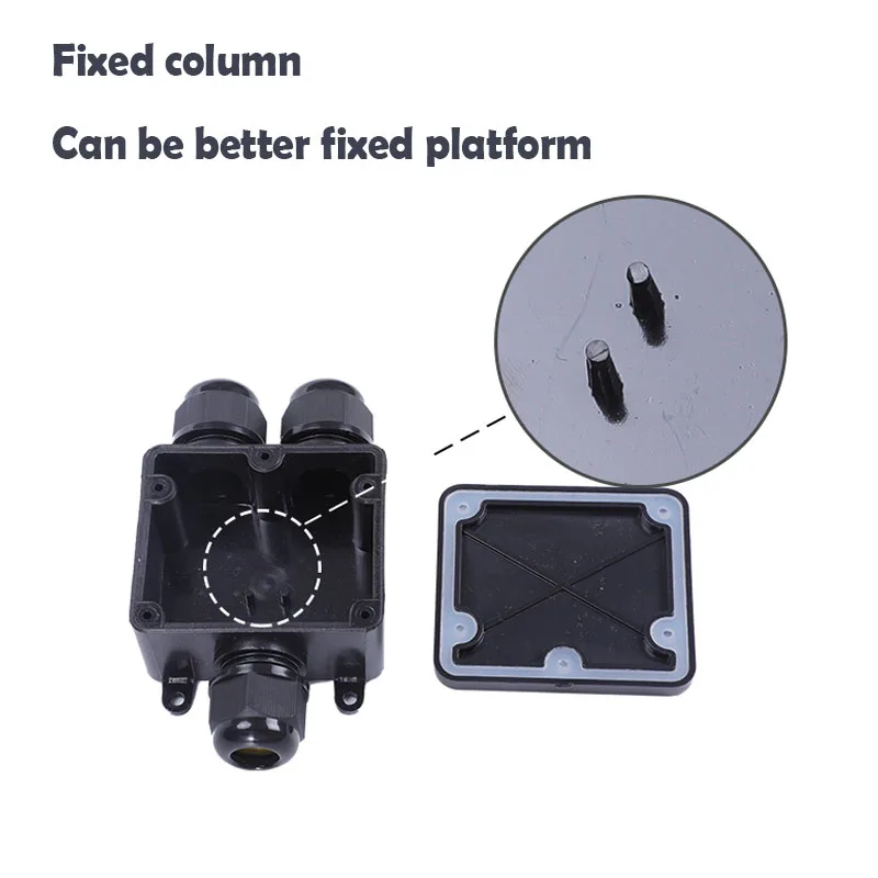 IP68 Waterproof Black Plastic Cable Wire Connector Gland Electrical 3-Cable Junction Box with Terminal | Обустройство дома