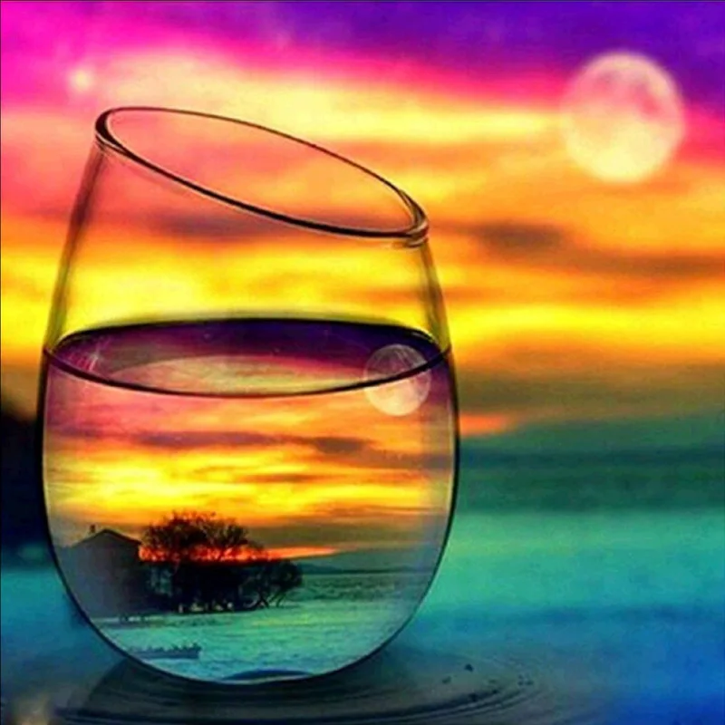 

New diamond embroidery kits cross-stitch season Sea morning glass home decor diamond painting mosaic diy pictures