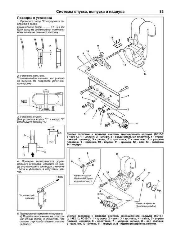 Руководство по ремонту и эксплуатации двигателей для Mitsubishi 6D14 / D15 D16 D17 Hyundai D6BR. ISBN: