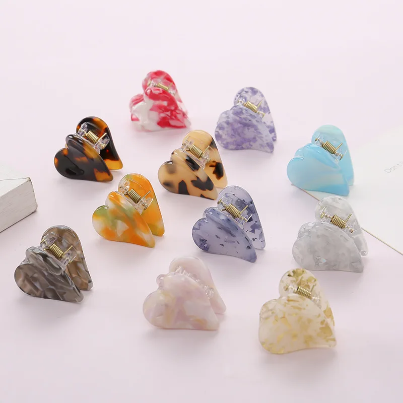 

Hair Accessories Mini Acetate Leopard Print Love Small Hairpin Peach Heart Grab Clip Bangs Clip Hairpin Top Clip Jewelry