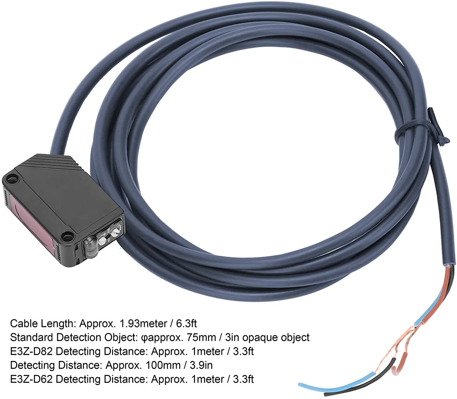 

Photoelectric Switch E3Z-D81 Photoelectric Sensor Switch Diffuse-reflective Pre-wired PNP 5-100mm Infrared Photoelectric Switch
