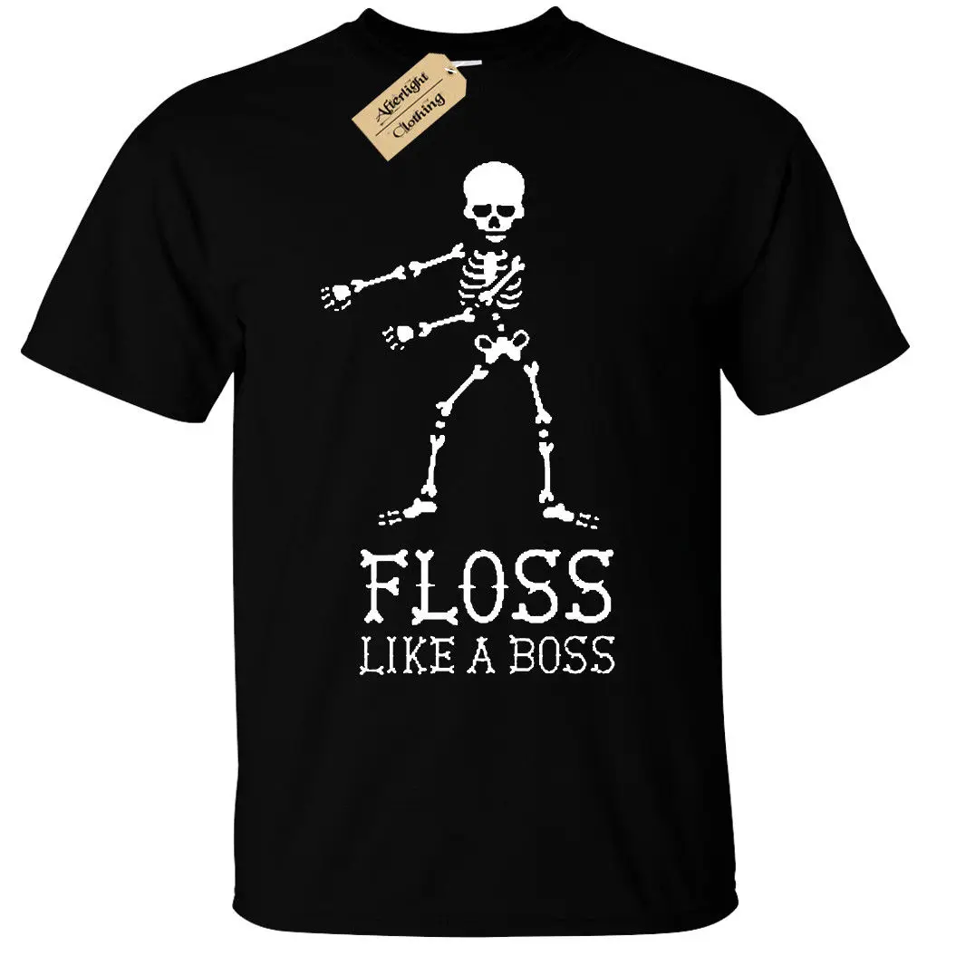 

Floss Like A Boss. Funny Skeleton Flossing Dance Dancing T-Shirt. Summer Cotton O-Neck Short Sleeve Mens T Shirt New S-3XL