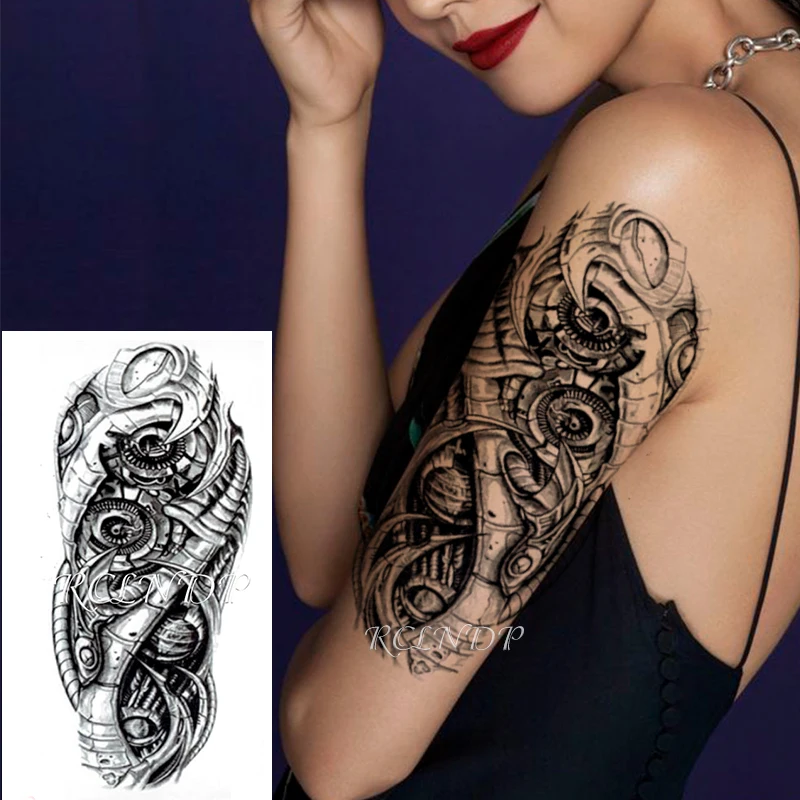 

Waterproof Temporary Tattoo Sticker Robot Totem Personality Arm Tatto Stickers Flash Tatoo Fake Tattoos Body Art for Men Women
