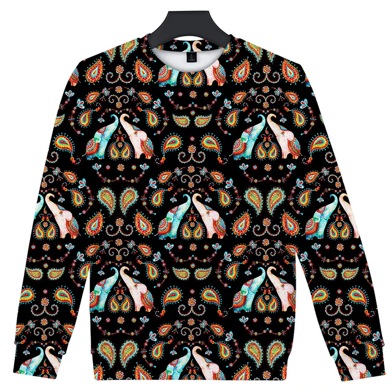 Толстовка с капюшоном в виде индийского слона стиле Харадзюку пуловер Модный