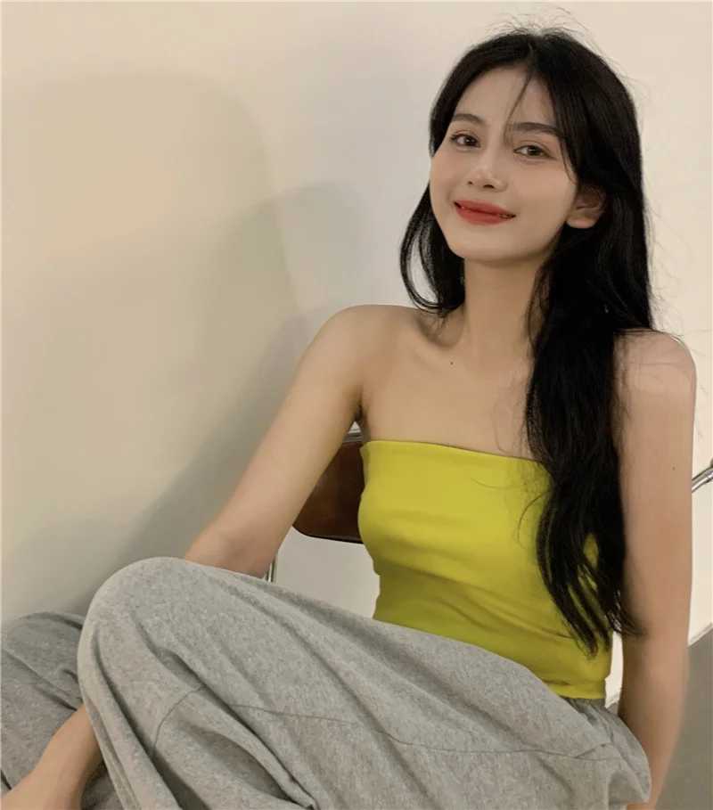 Женский летний сексуальный топ без рукавов для девушек однотонный облегающий