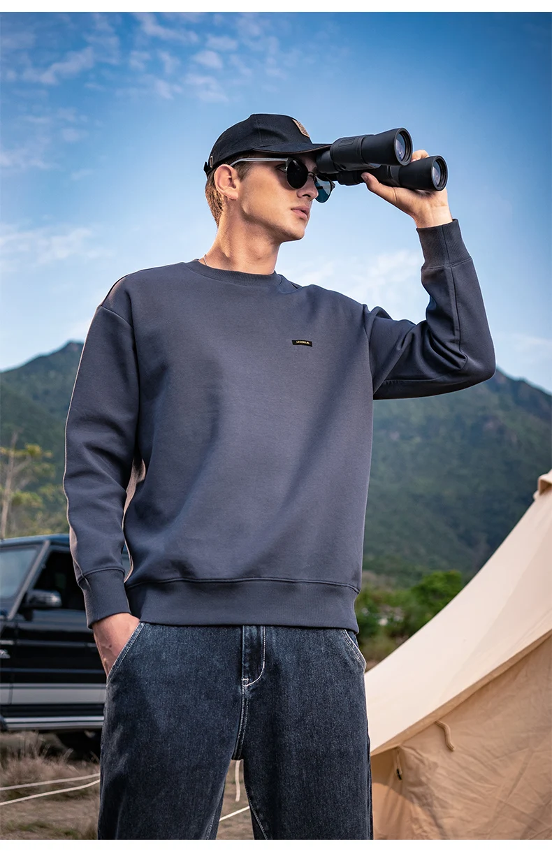 

4317 Trendy simple all-match jacket tide ins men's fabric feel comfortable sports Sweatshirts