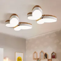 Modern wood ceiling light Led butterfly chandelier Room Bedroom Boys And Girls Baby Cute kids ceiling light